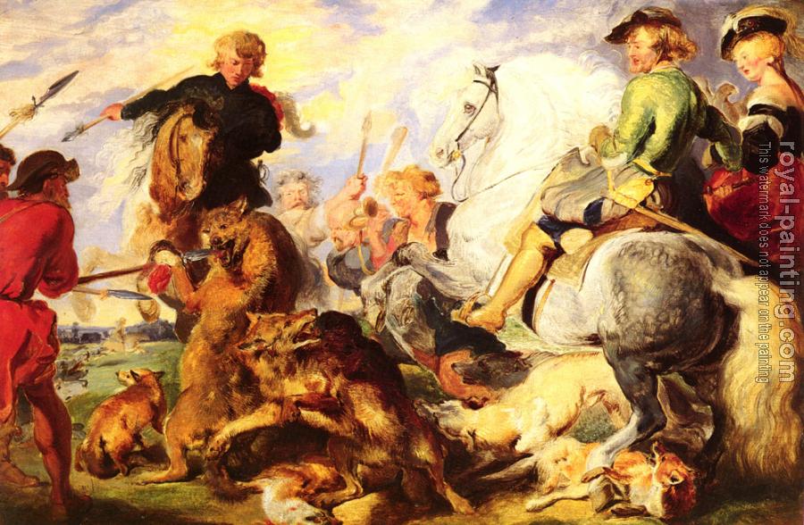 Sir Edwin Henry Landseer : Wolf and Fox Hunt